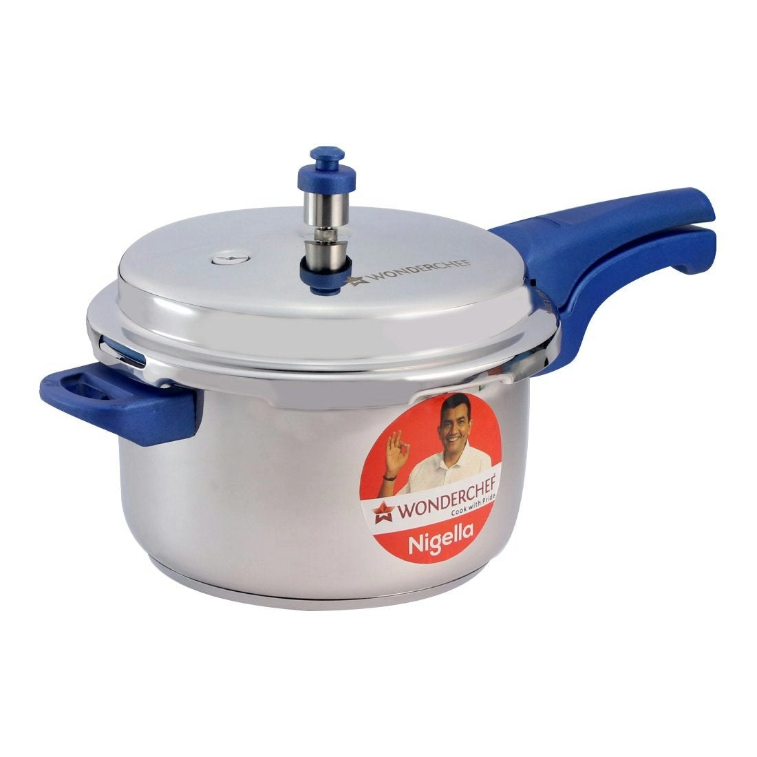 Wonderchef Nigella Pressure Cooker Outer Lid - Stainless Steel Blue 1.5L