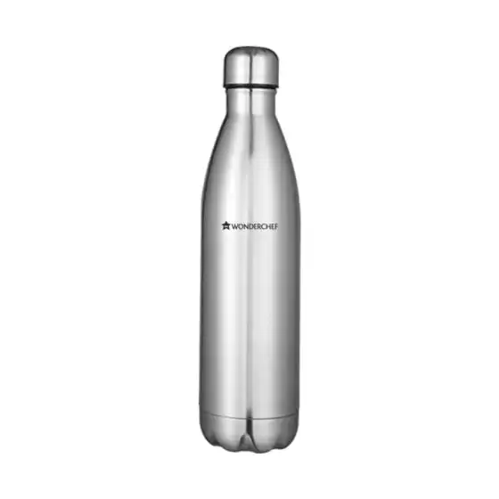 Wonderchef Aqua-Bot Vacuum Bottle Stainless Steel (SS Finish) 1L