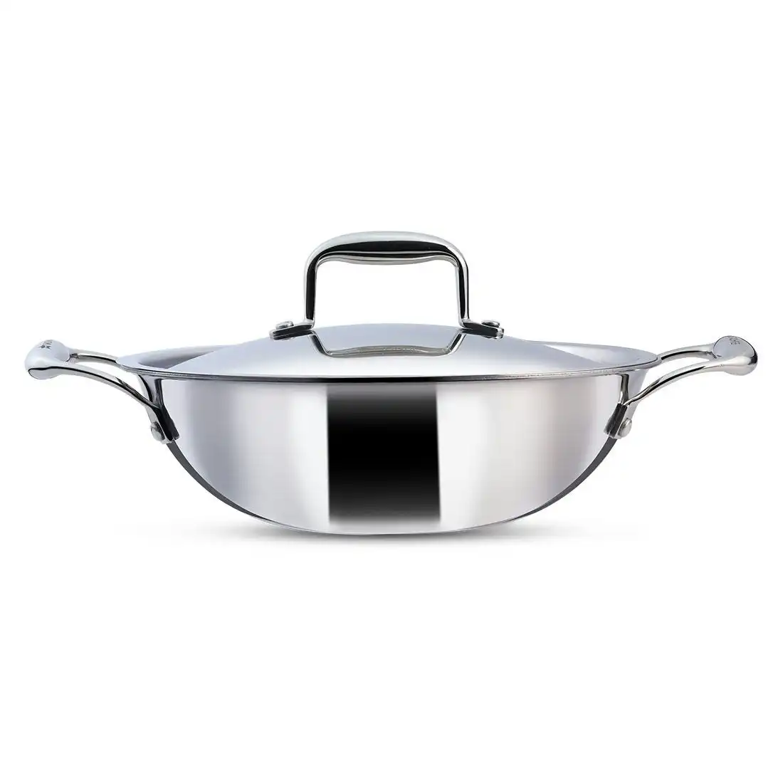 Wonderchef Nigella Stainless Steel Triply Kadhai with Lid 24 cm 3L