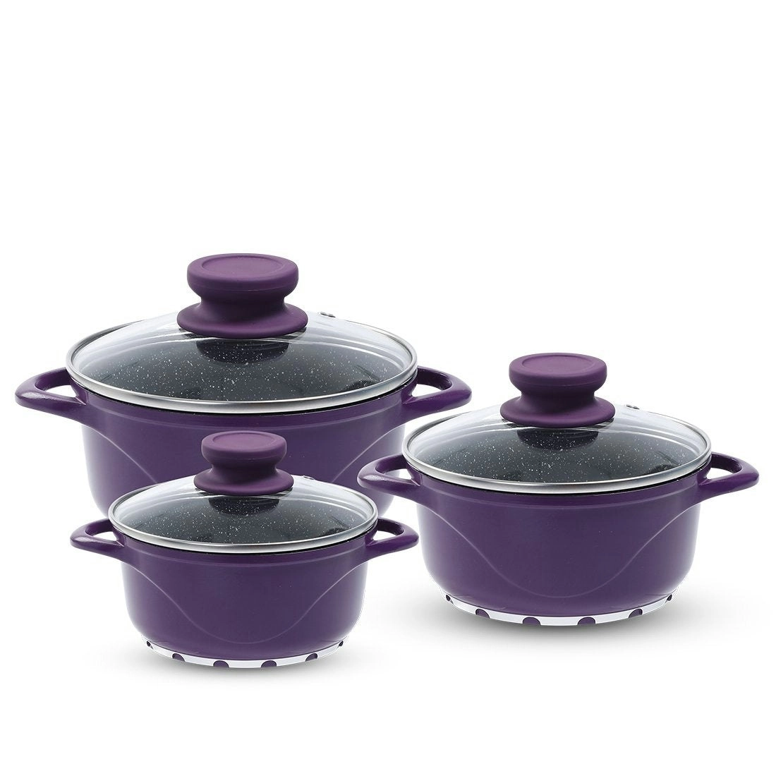 Wonderchef Ceramide Excellence Casserole Set - 6 Pc - Purple