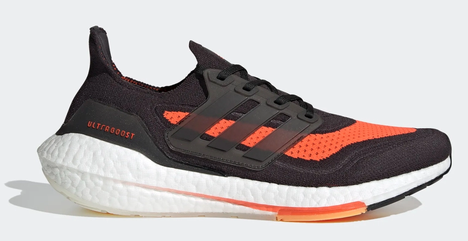 Adidas Mens Ultraboost 21 Running Sneakers Runners Shoes - Black/Orange