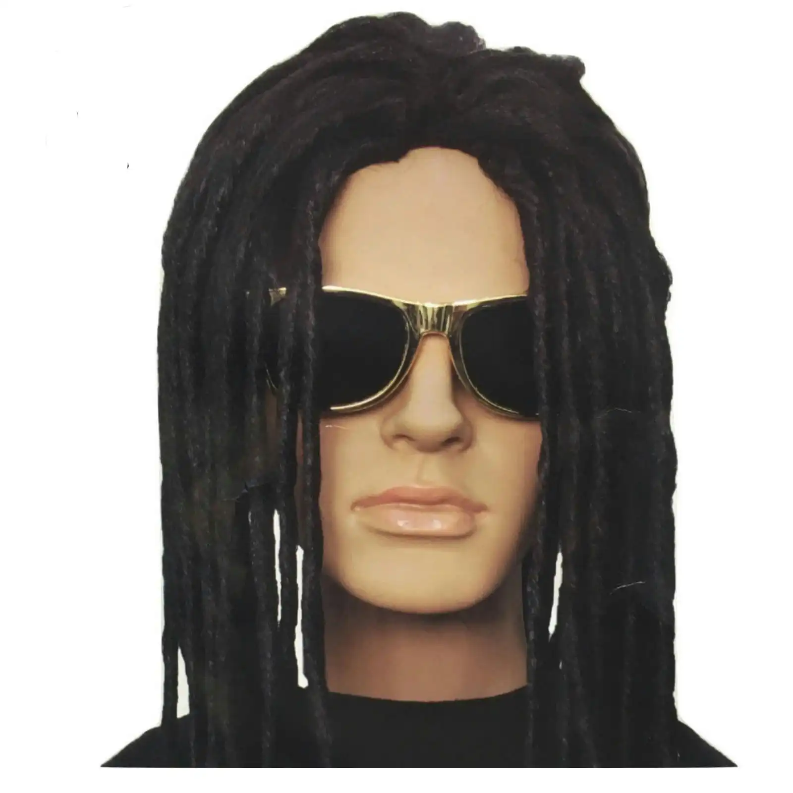 DELUXE DREADLOCKS WIG Rasta Costume Fancy Dress Reggae Halloween Black