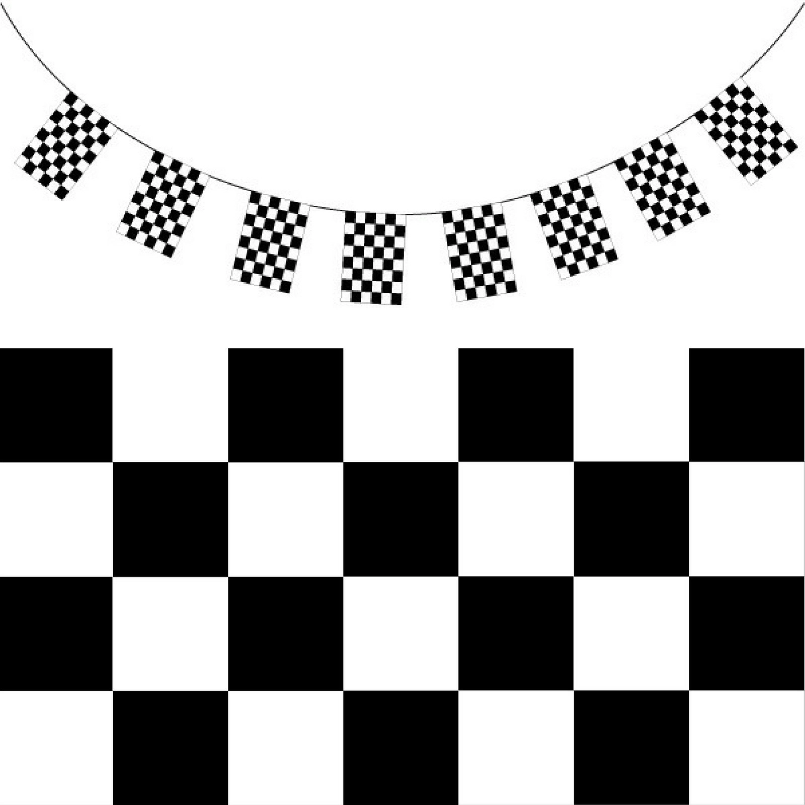 CHECKERED BUNTING FLAG Race Car Chequered Flag Banner Hanging Decoration Rectangular