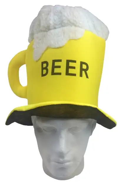 BEER HAT Drinking Mug Party Costume Accessory Fancy Dress Cap Halloween Unisex