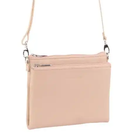 Pierre Cardin Ladies Cross Body Bag Leather Clutch Shoulder Sling Womens  - Blush