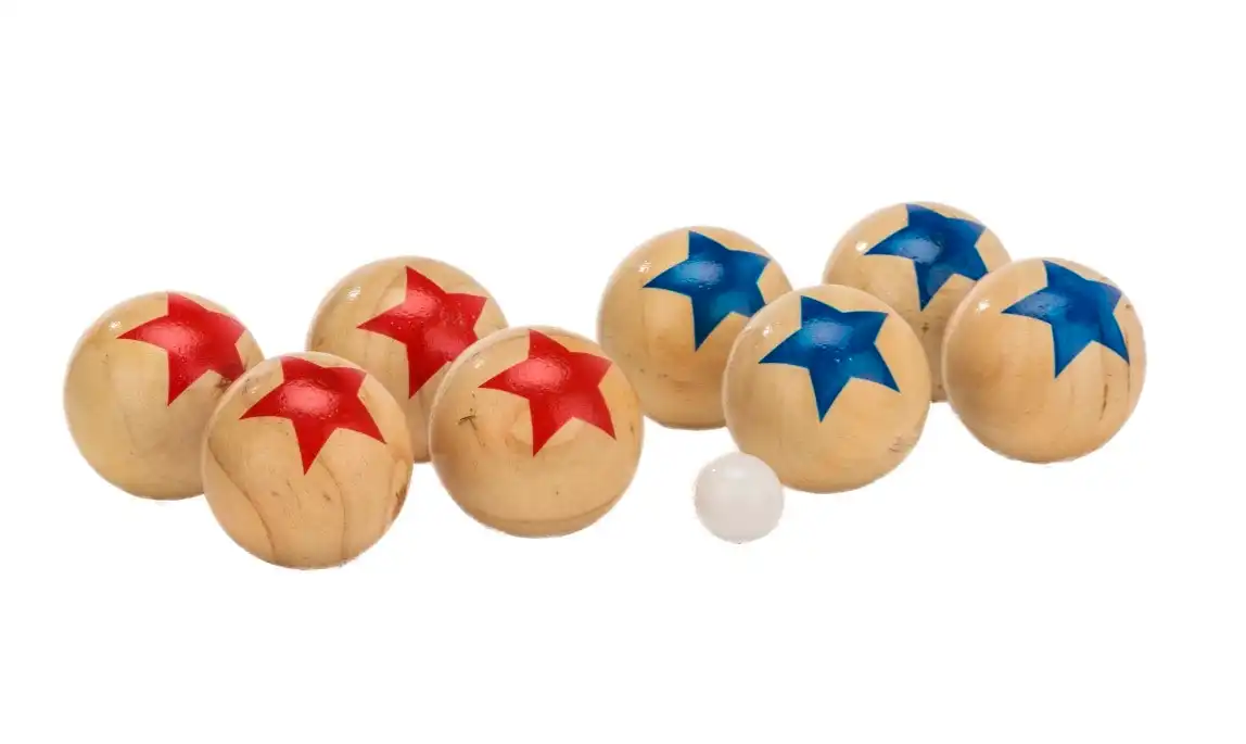 Deluxe 8 Wooden Ball Bowls Bocce Game Set