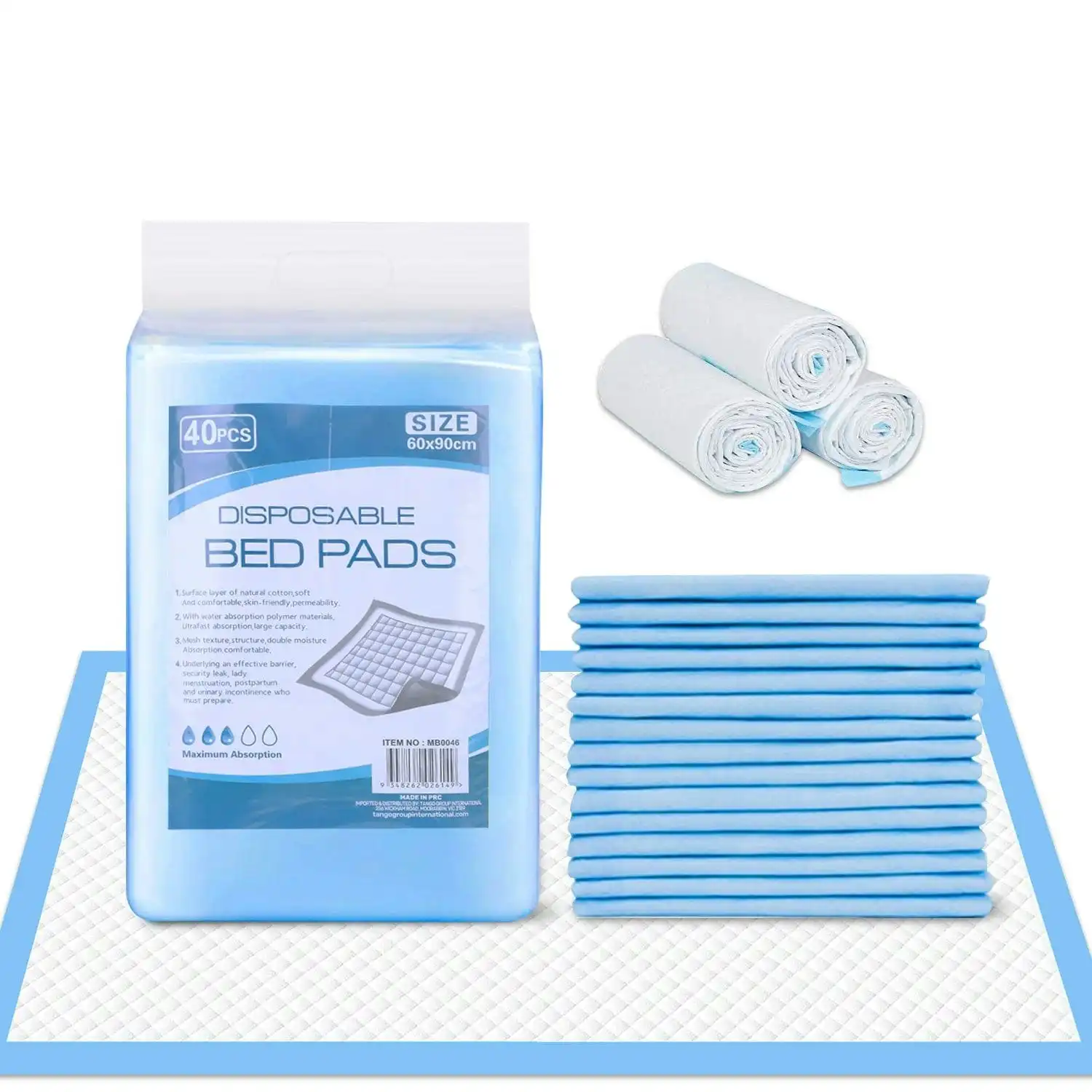 40pk Adult Disposable Bed Underpads 60 x 90cm