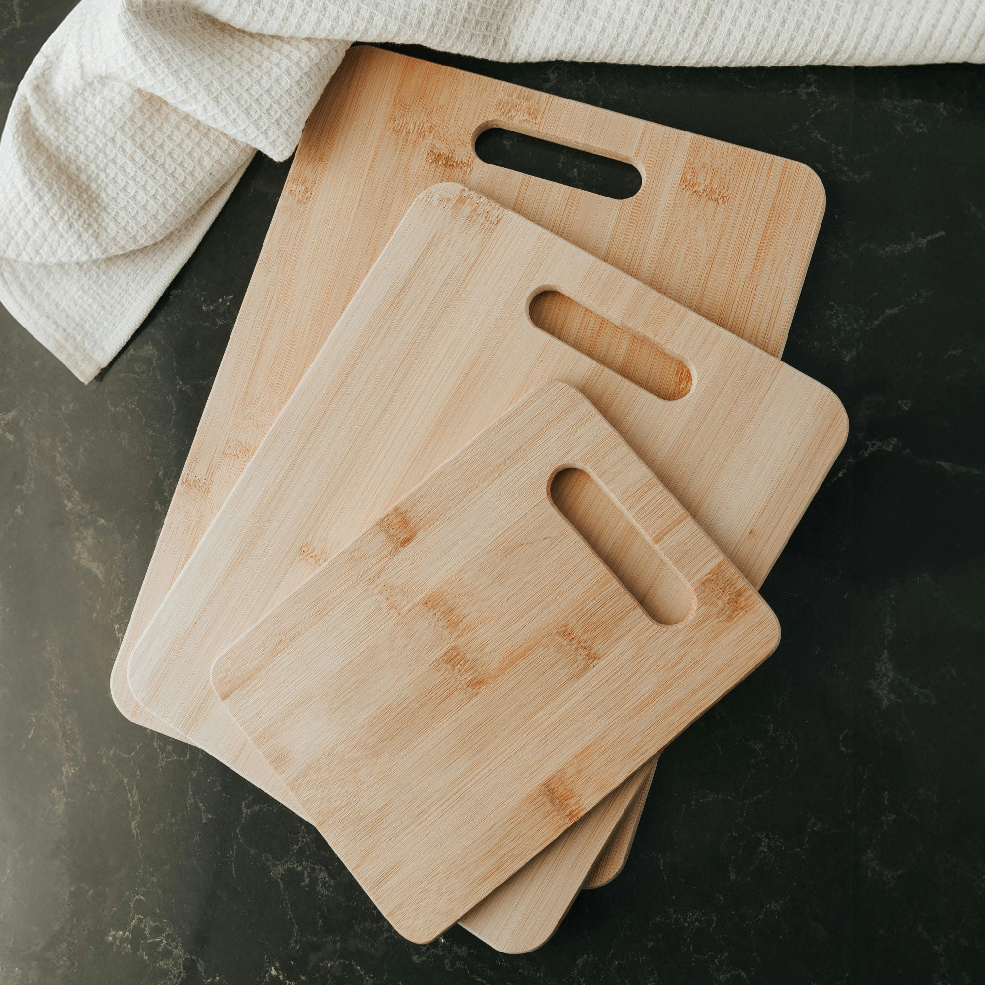 3 Pack Bamboo Cheese Cutting & Serving Chopping Board Set