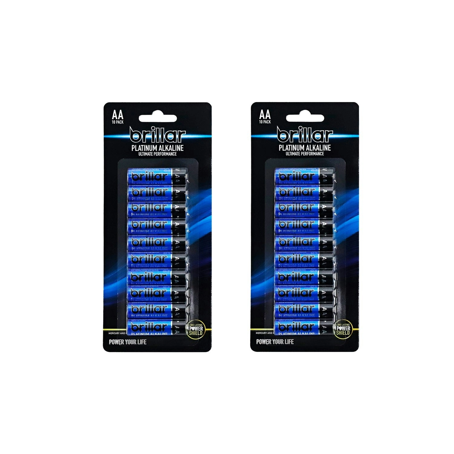 2x Brillar AA Platinum Alkaline Batteries 10pk