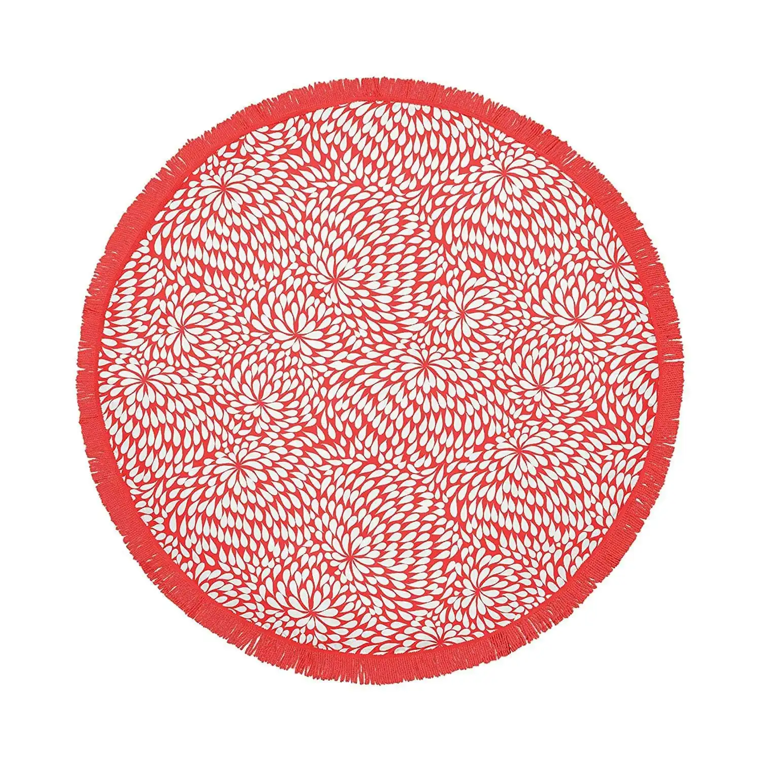 Round Beach Towel with Tinsel - Red