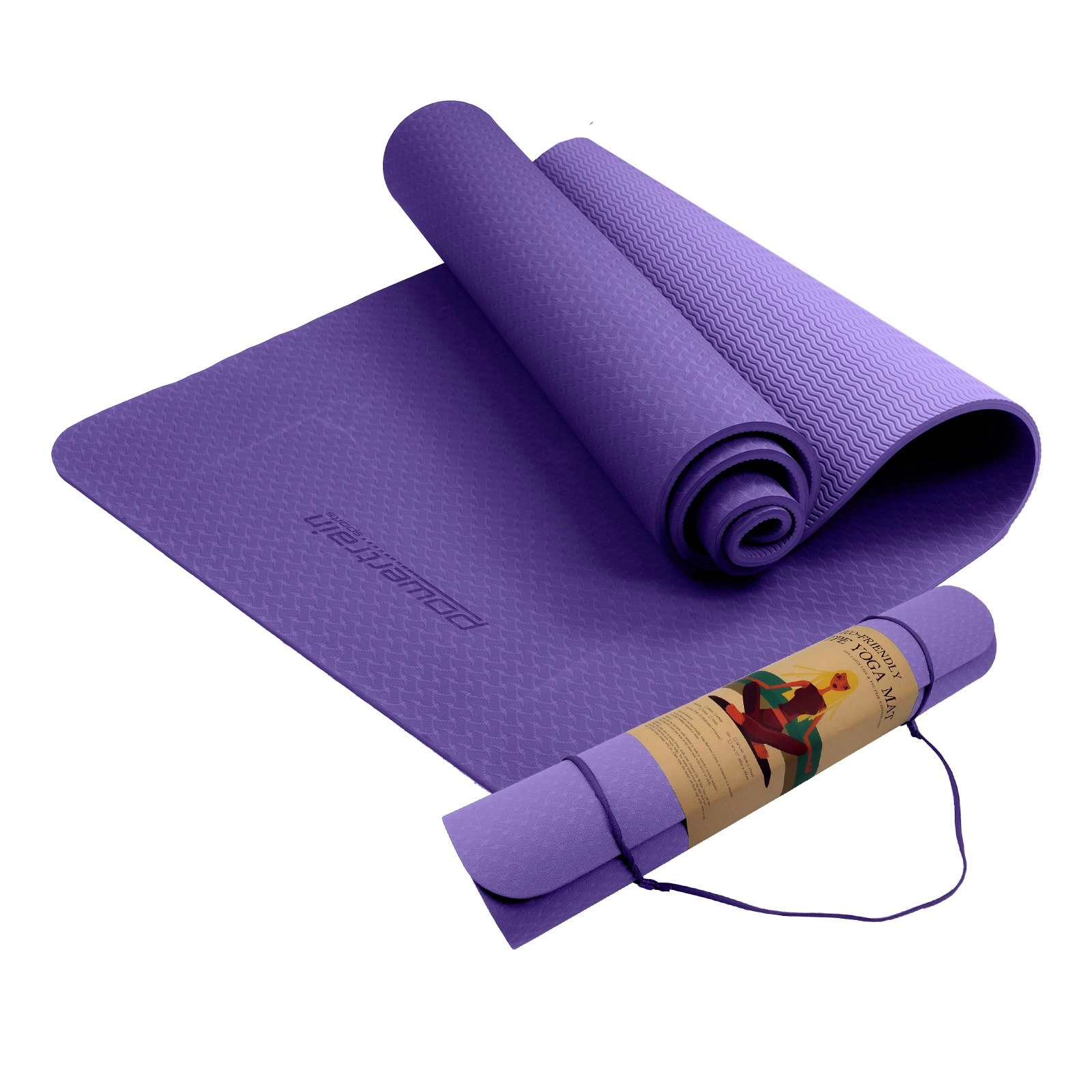 Powertrain Eco-Friendly TPE Yoga Pilates Exercise Mat 6mm - Lilac