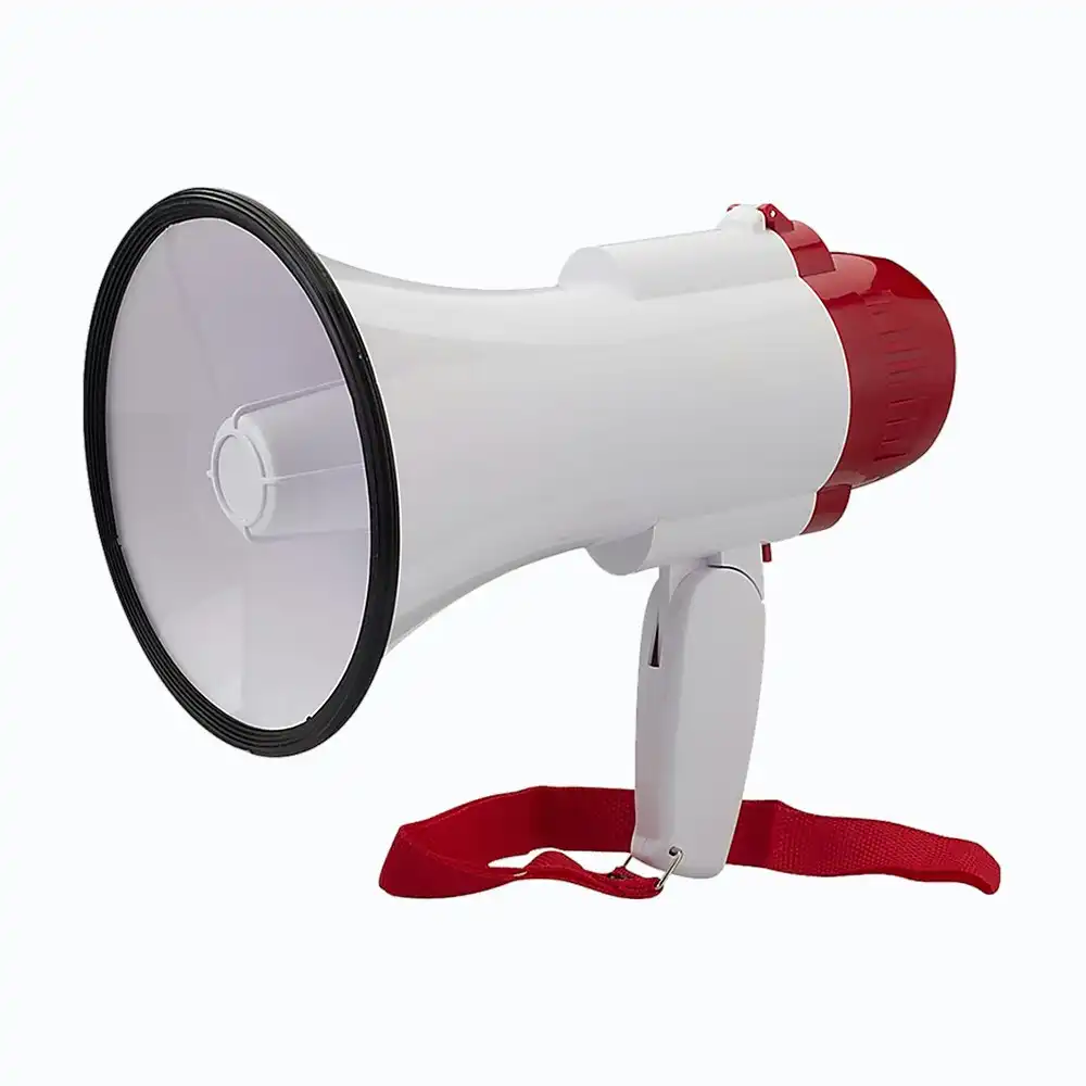 Audio Megaphone 25Watt Bull Horn With Siren - One Size