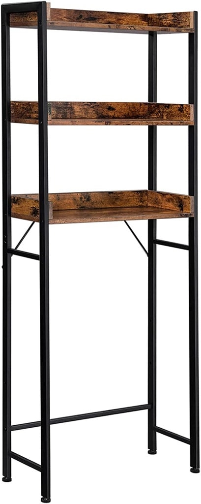 Vasagle 3-Tier Bathroom Storage Shelf Over Toilet Organizer Rustic Brown And Black - One Size