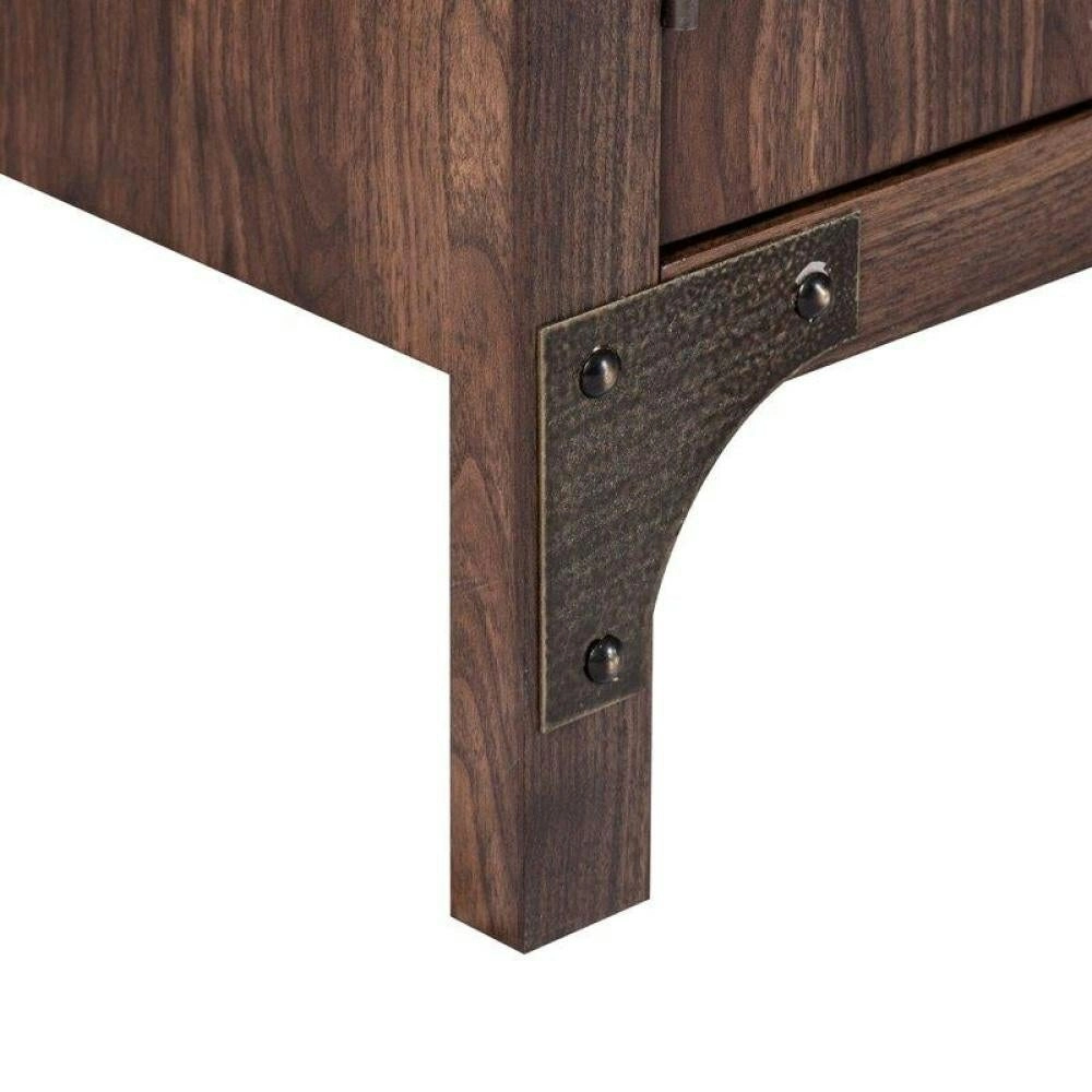 Maestro Furniture Logan 2-Door Cupboard Storage Cabinet - Walnut