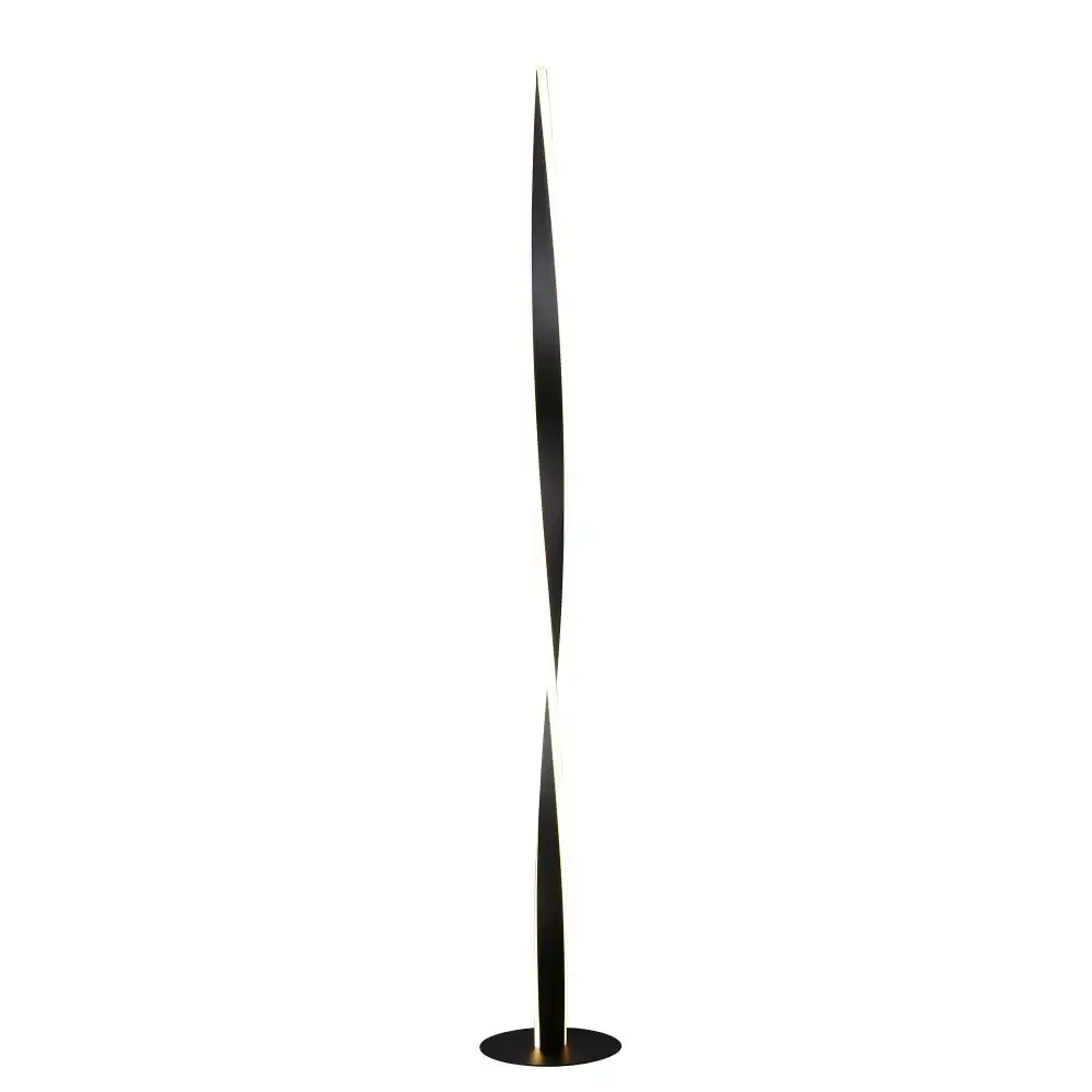 Jacqueline LED Modern Classic Twisted Floor Lamp Light - Black