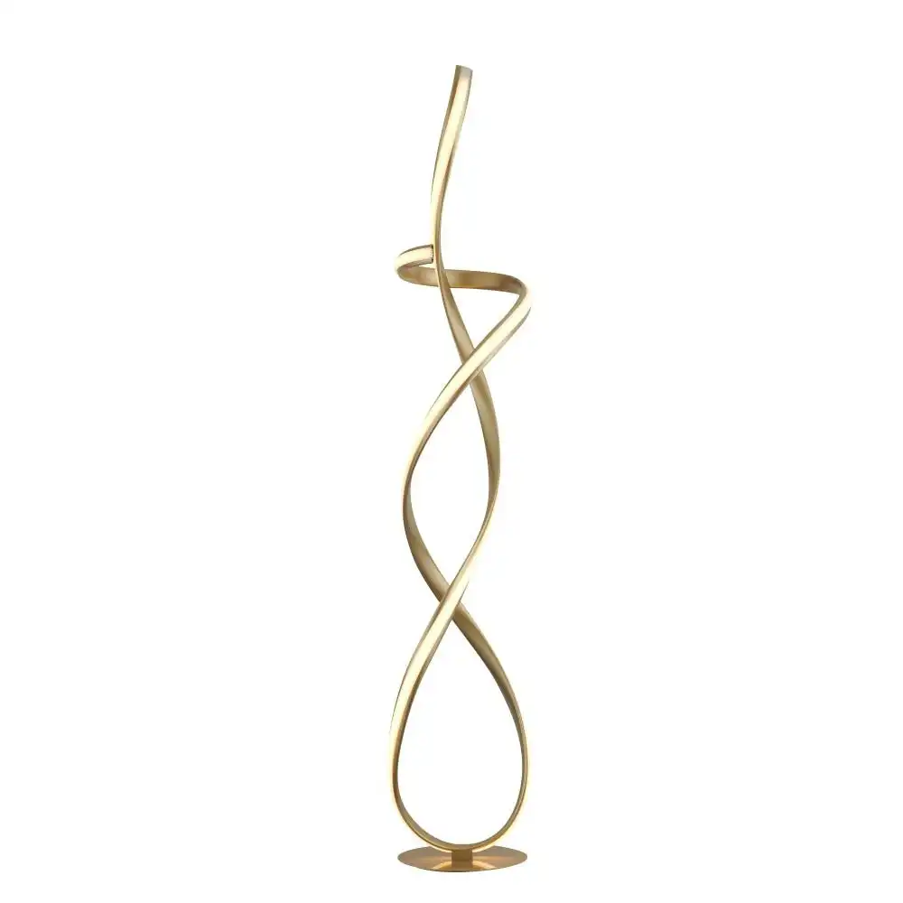 Ramona LED Light Spiral Floor Lamp Curvy Reading Bedside Light - Gold