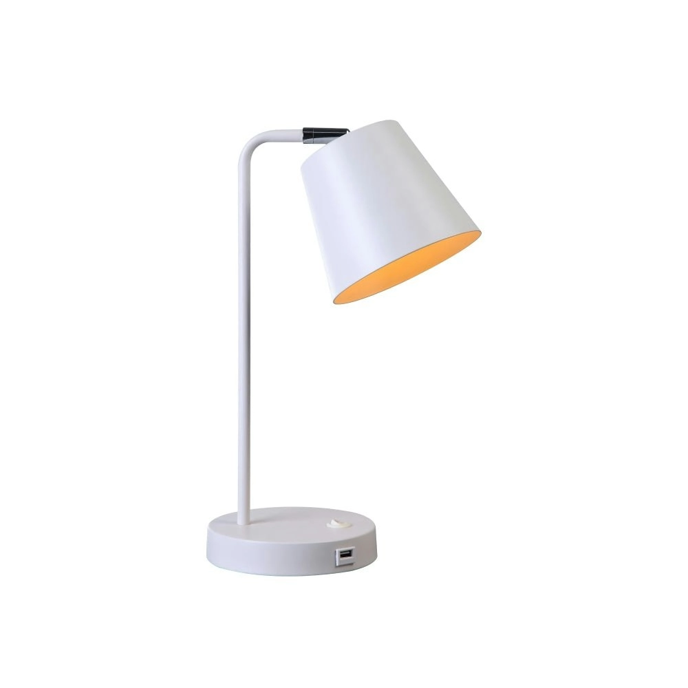 Volum USB Table Desk Metal Lamp Light Build-in Touch - White