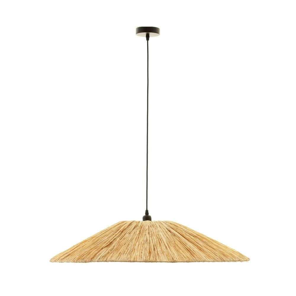 Alluria Transitional Contemporary Raffia Kitchen Pendant Light Bamboo Shade - Large