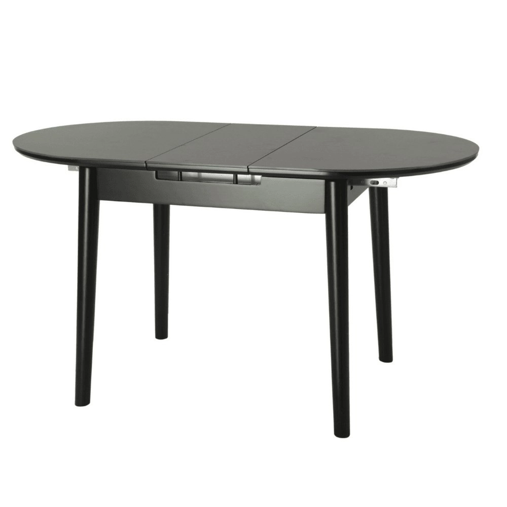 Raimon Furniture Tyron Oval Extension Wooden Ceramic Dining Table 110-140cm - Black Ceramic