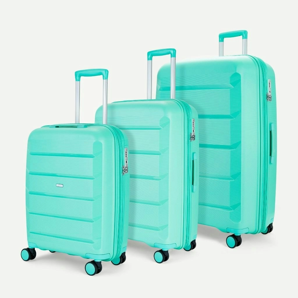 Rock Tulum 3 Piece Set Expander Hardsided Luggage - Turquoise