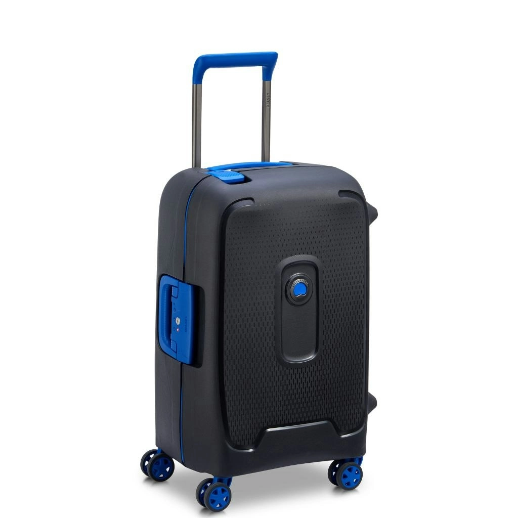 DELSEY Moncey 55cm Carry On Hardsided Luggage Black/Blue