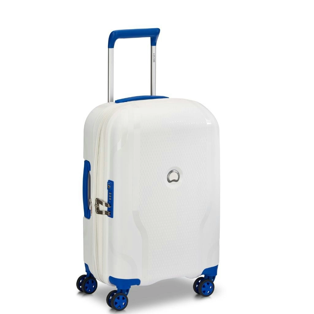 DELSEY Clavel 55cm Carry On Luggage - White/Blue