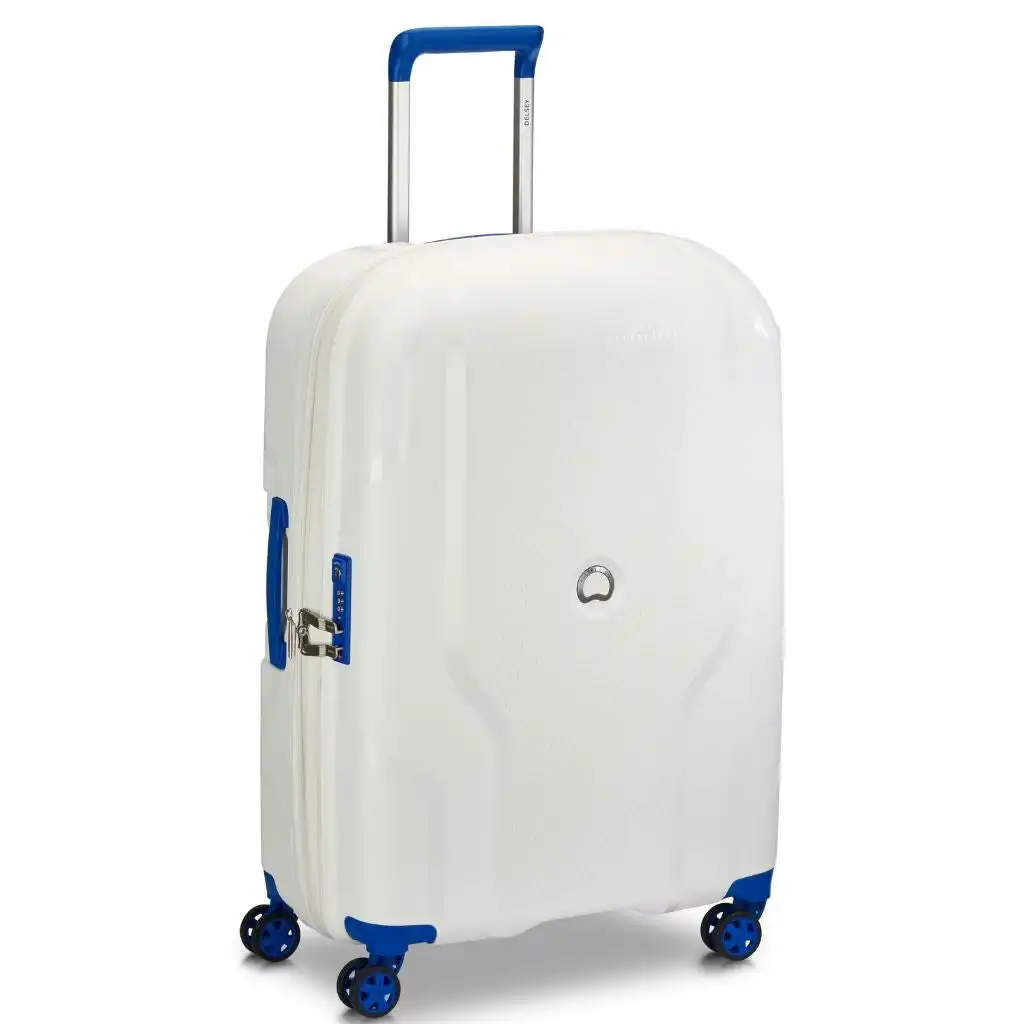 DELSEY Clavel 71cm Medium Hardsided Spinner Luggage - White/Blue