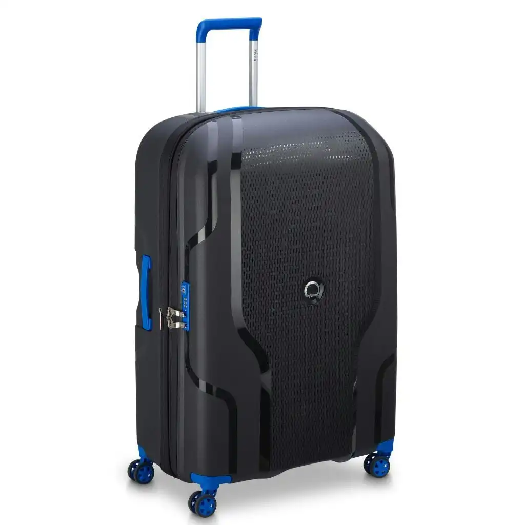 DELSEY Clavel 83cm Large Hardsided Spinner Luggage - Black/Blue