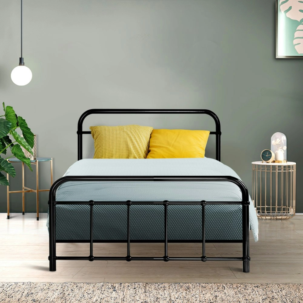 Artiss Bed Frame Metal Frames LEO - Single (Black)