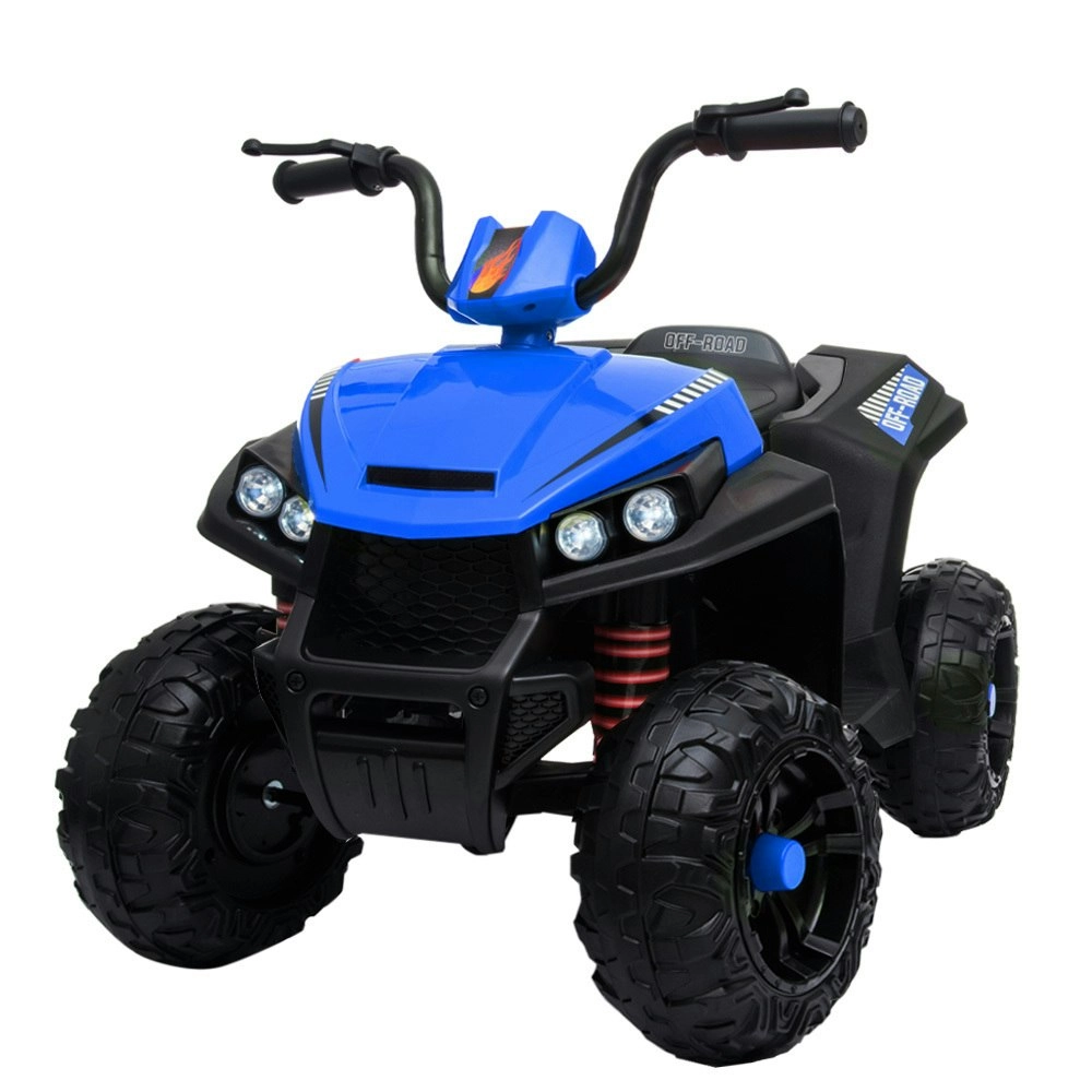 Rovo Kids Electric Ride On ATV Quad Bike Battery Powered, Black and Blue