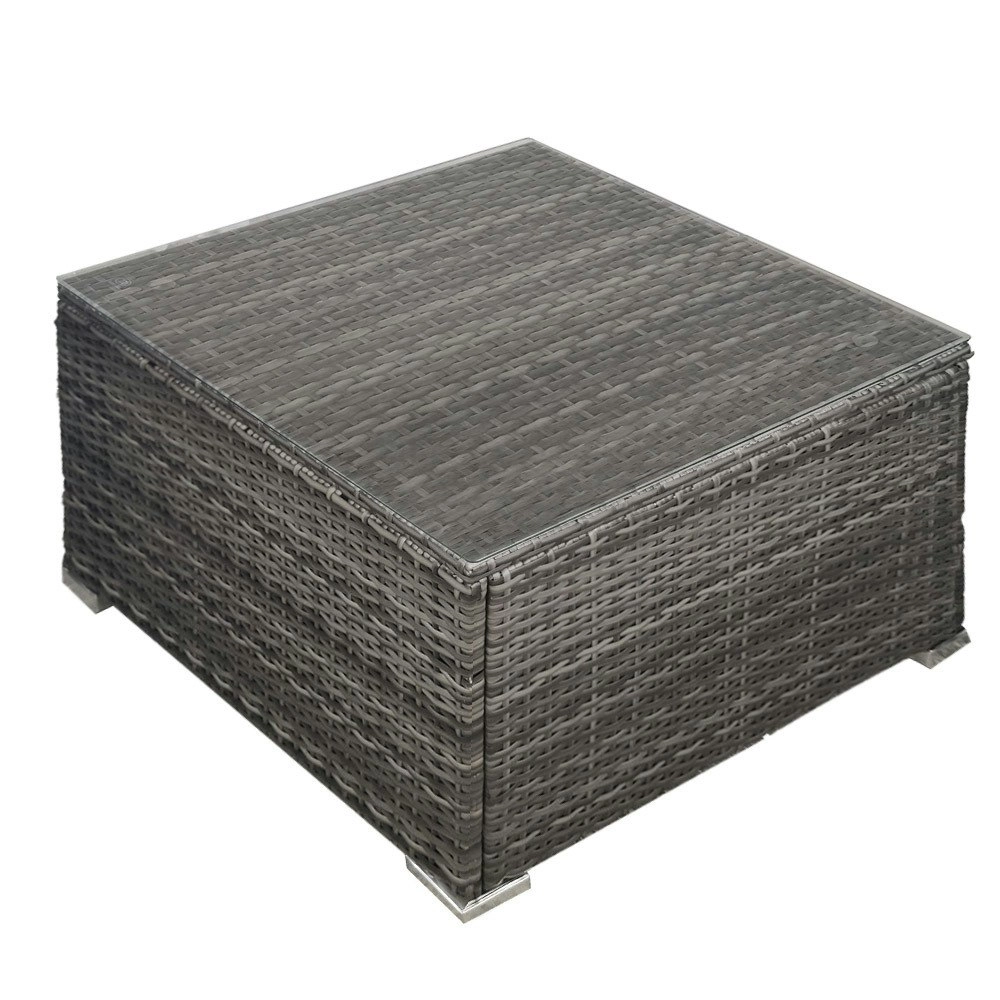 London Rattan Outdoor Wicker Coffee Table Patio Furniture 1 Piece, Grey