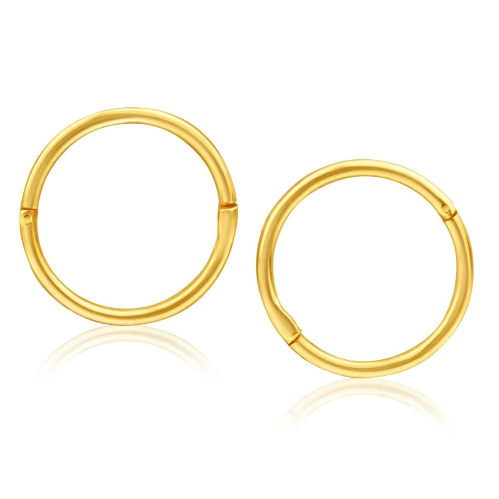 Sterling Silver Gold Plated 10mm Sleeper Earrings