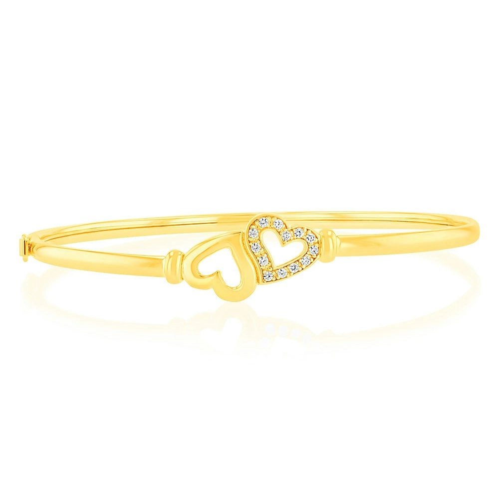 9ct Gold Silverfilled Heart Bangle