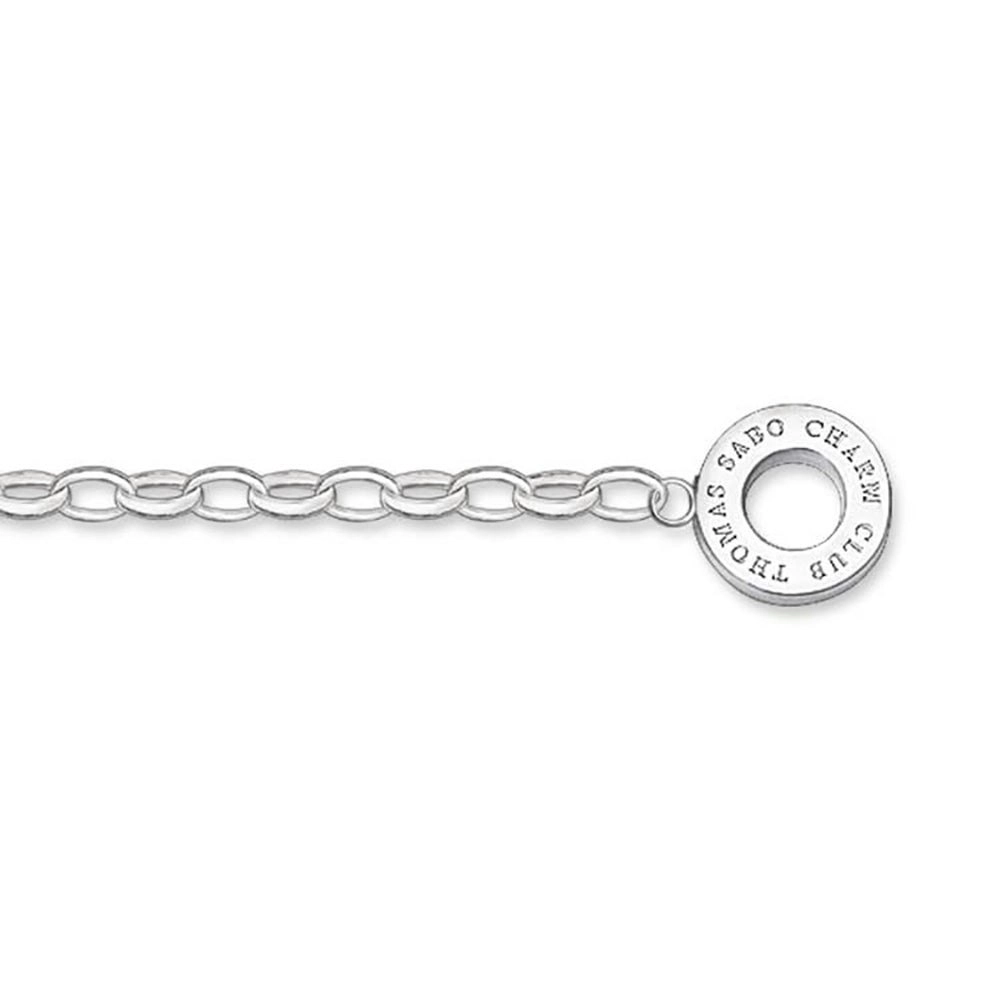 Sterling Silver Thomas Sabo Charm Club Anklet Belcher 26cm