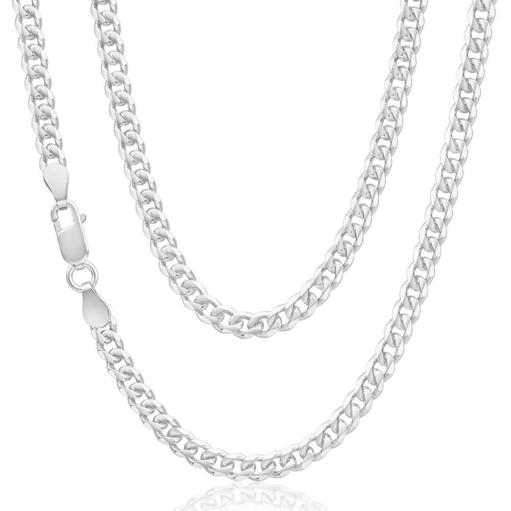 Sterling Silver 120 Gauge Diamond Cut 50cm Curb Chain