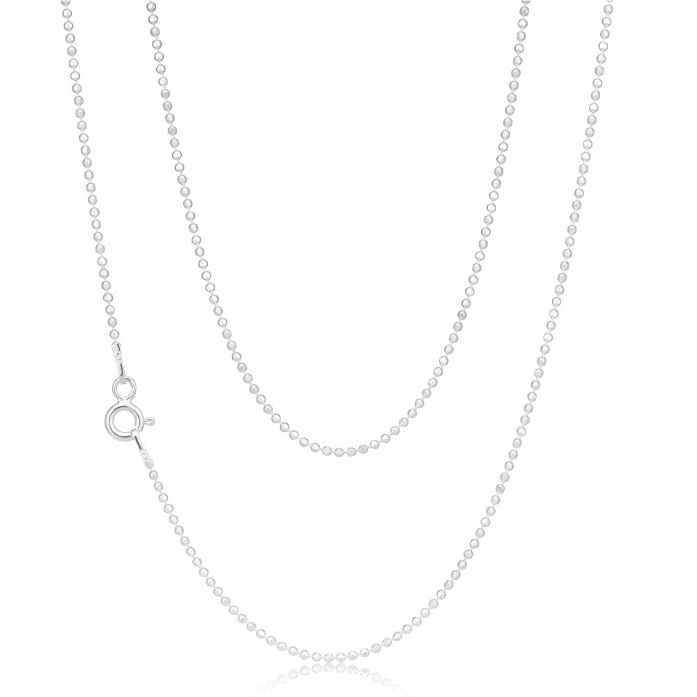 Sterling Silver Dicut Ball 80cm Chain