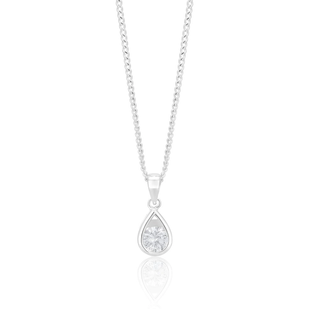 Sterling Silver Zirconia Teardrop Pendant