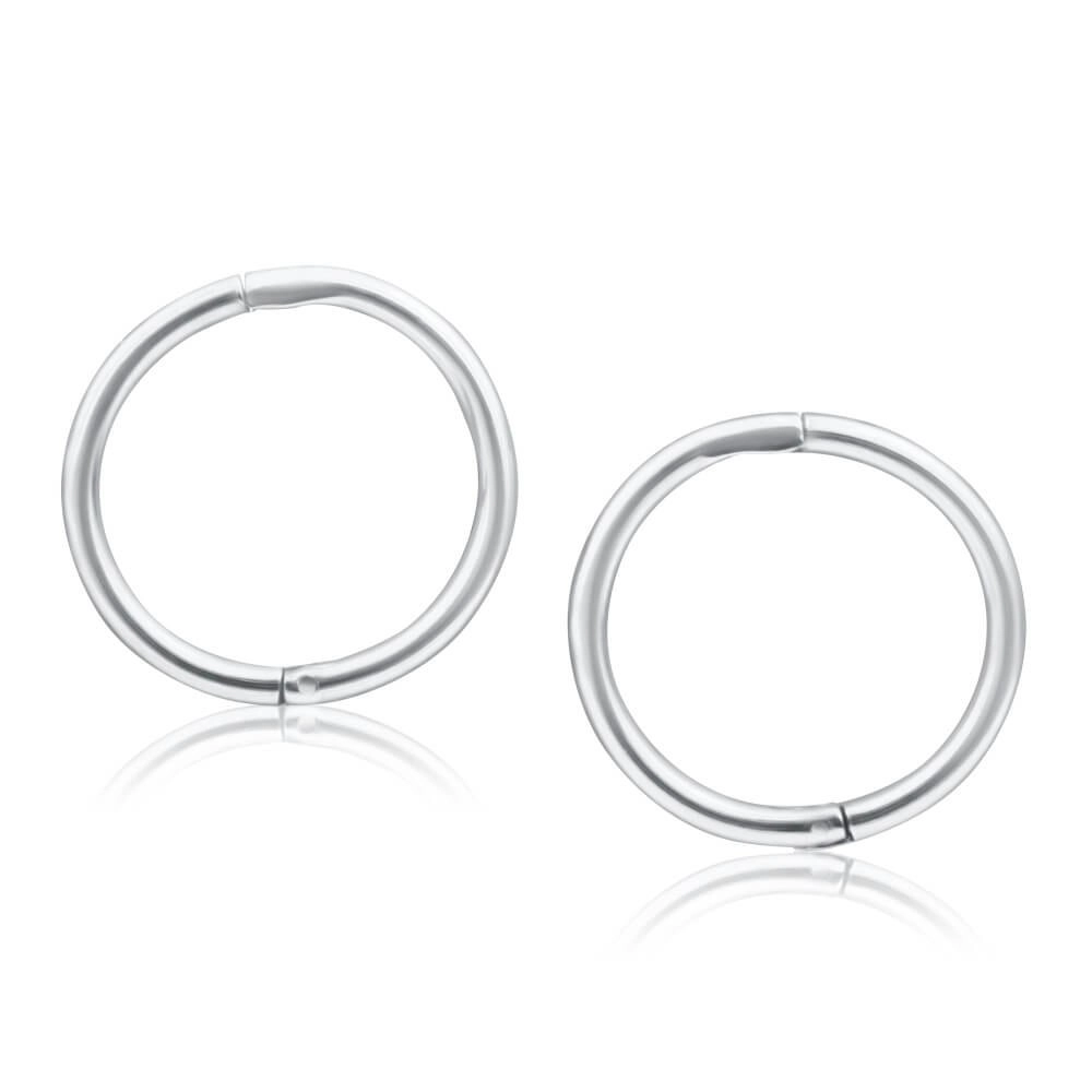 Sterling Silver Plain Sleeper 8mm Earrings