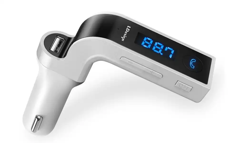 Hands-free Bluetooth FM Transmitter Car Kit-Silver