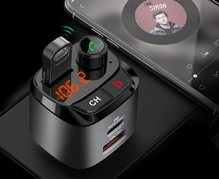 Multifunctional QC3.0 + PD 18W BT 5.0 Bluetooth FM Transmitter