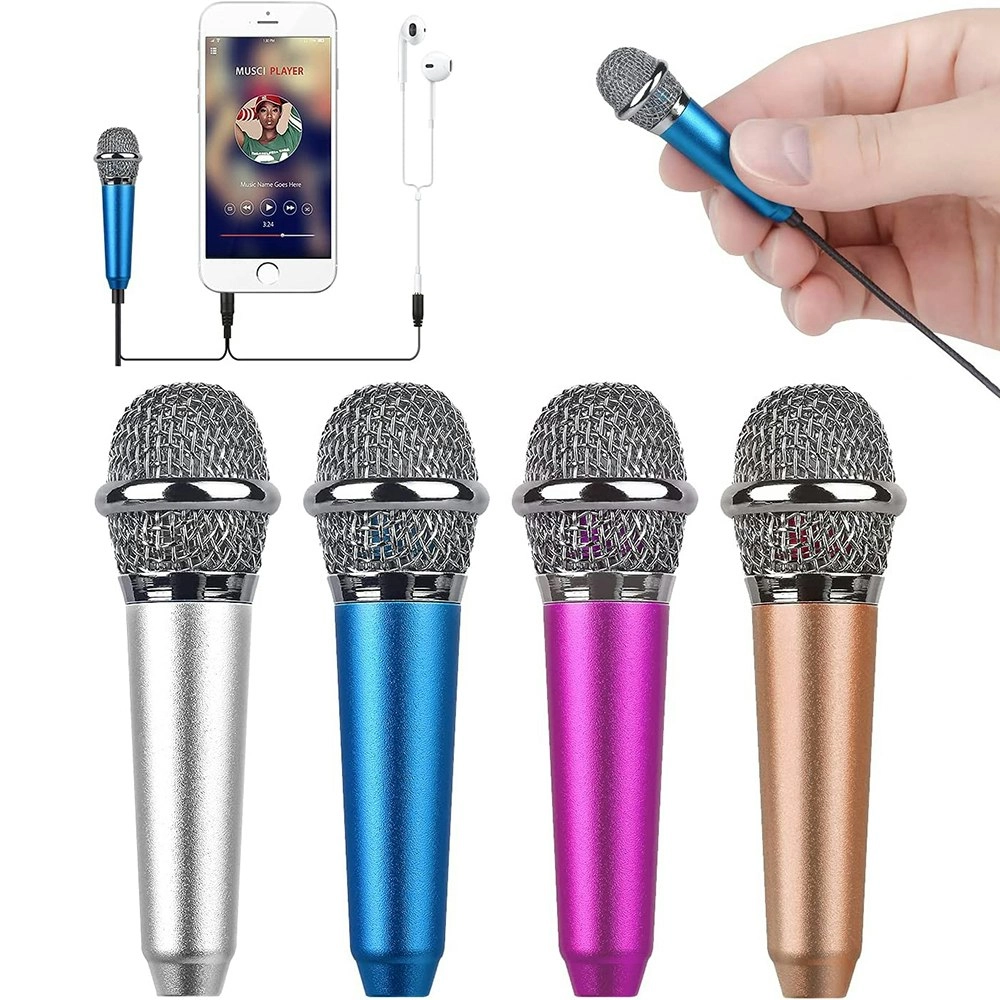 4Pcs Portable 3.5mm Stereo Studio PC Mic KTV Karaoke Mini Cell Phone Microphone