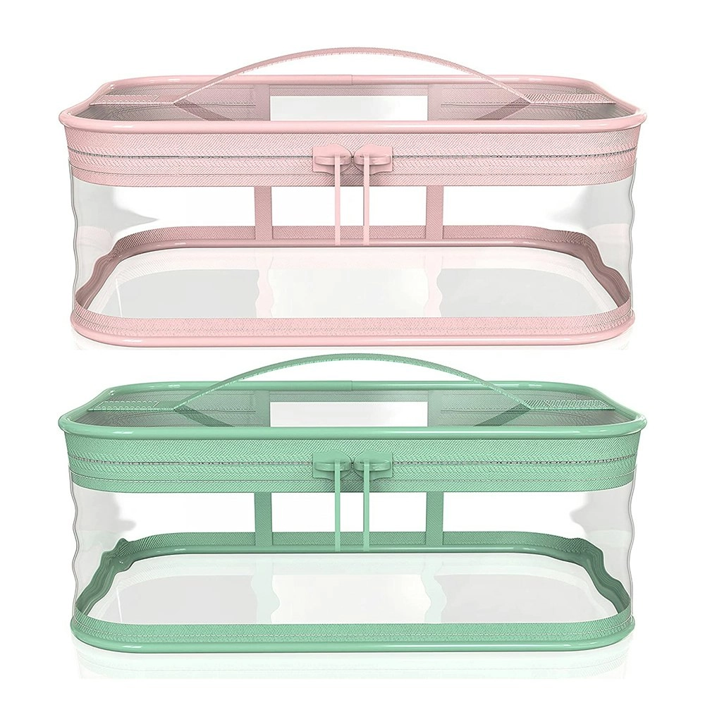 2Pcs Large Transparent Waterproof Wash Bag Ladies CosmeticTravel Storage Bag