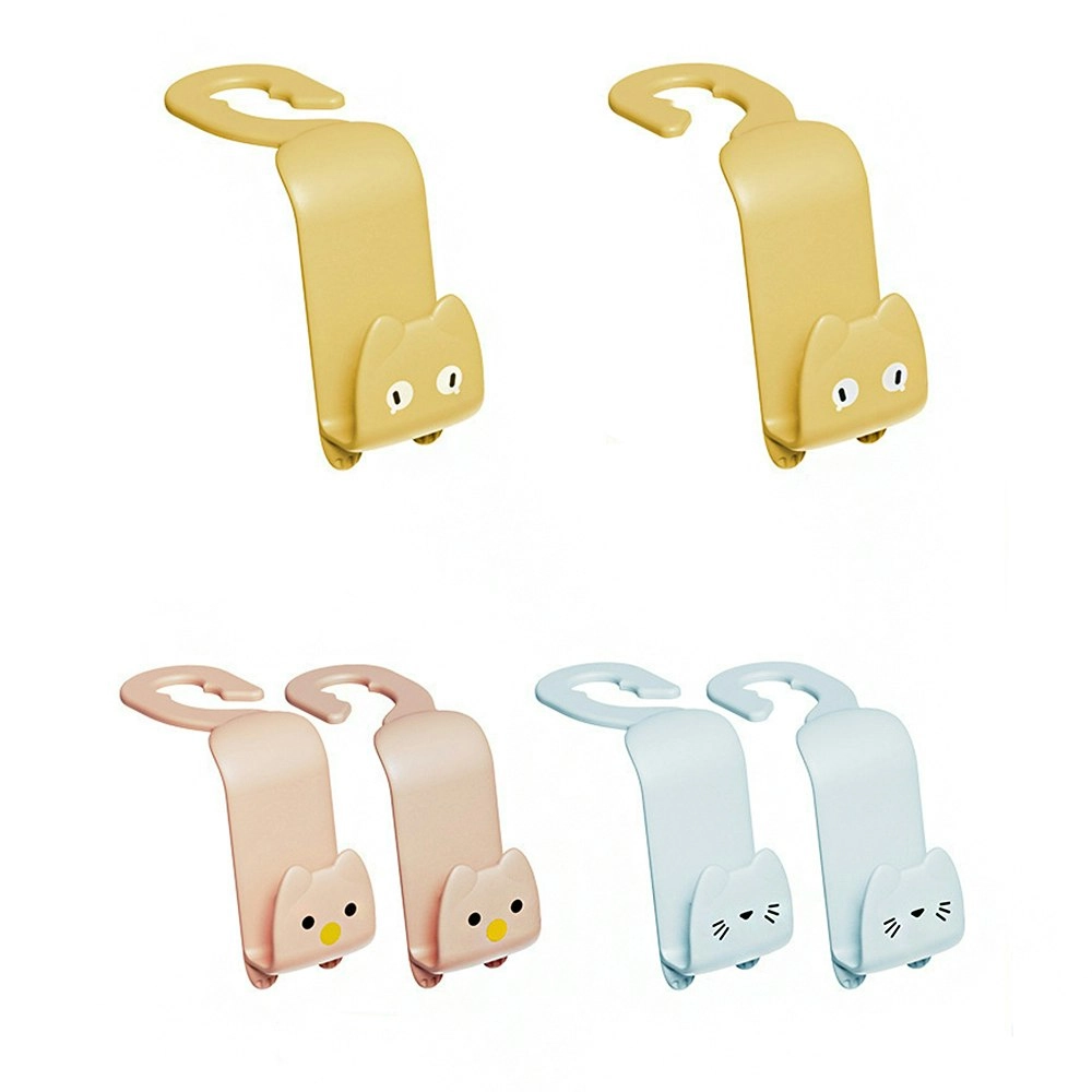 6Pcs Car Hook Multi Functional Car Seat Back Hook Cute Cartoon Rear Seat Hook