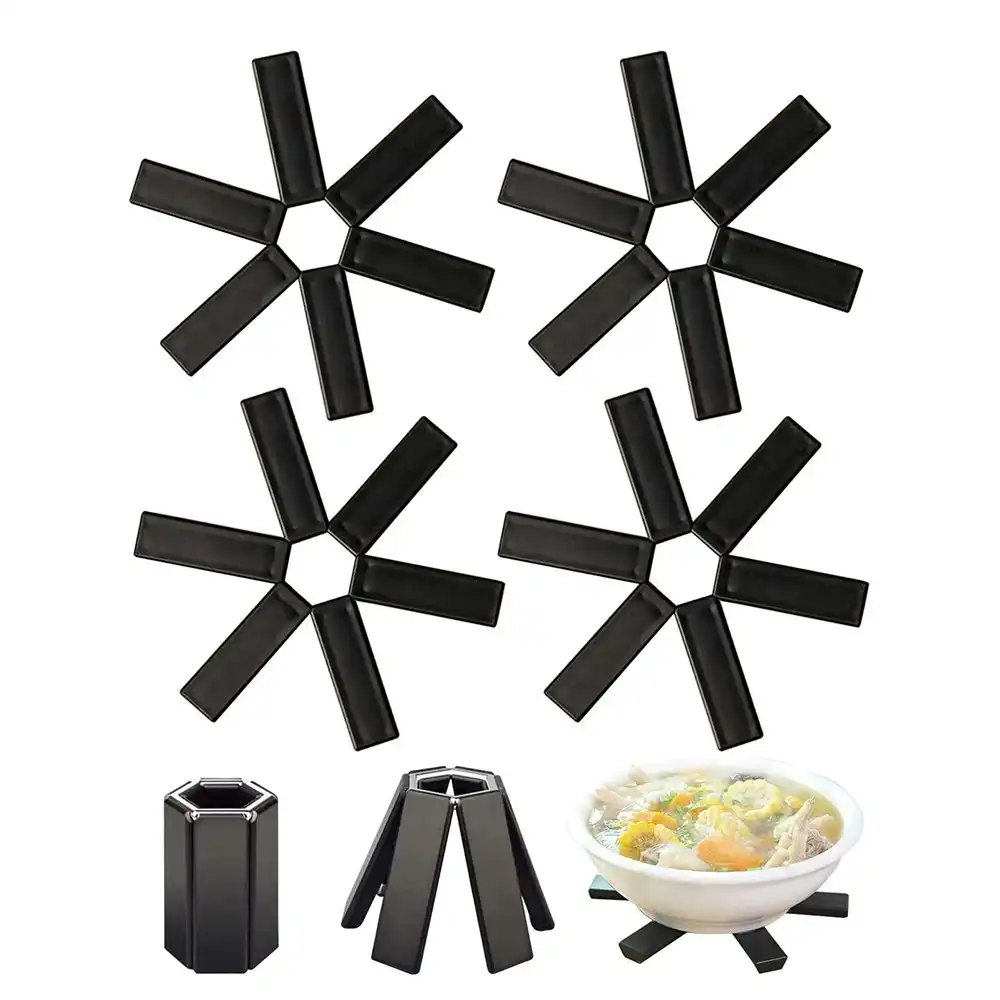 4PCS Folding Heat Insulation Pad Non-Slip Heat-Insulating Placemat Trivet Mats