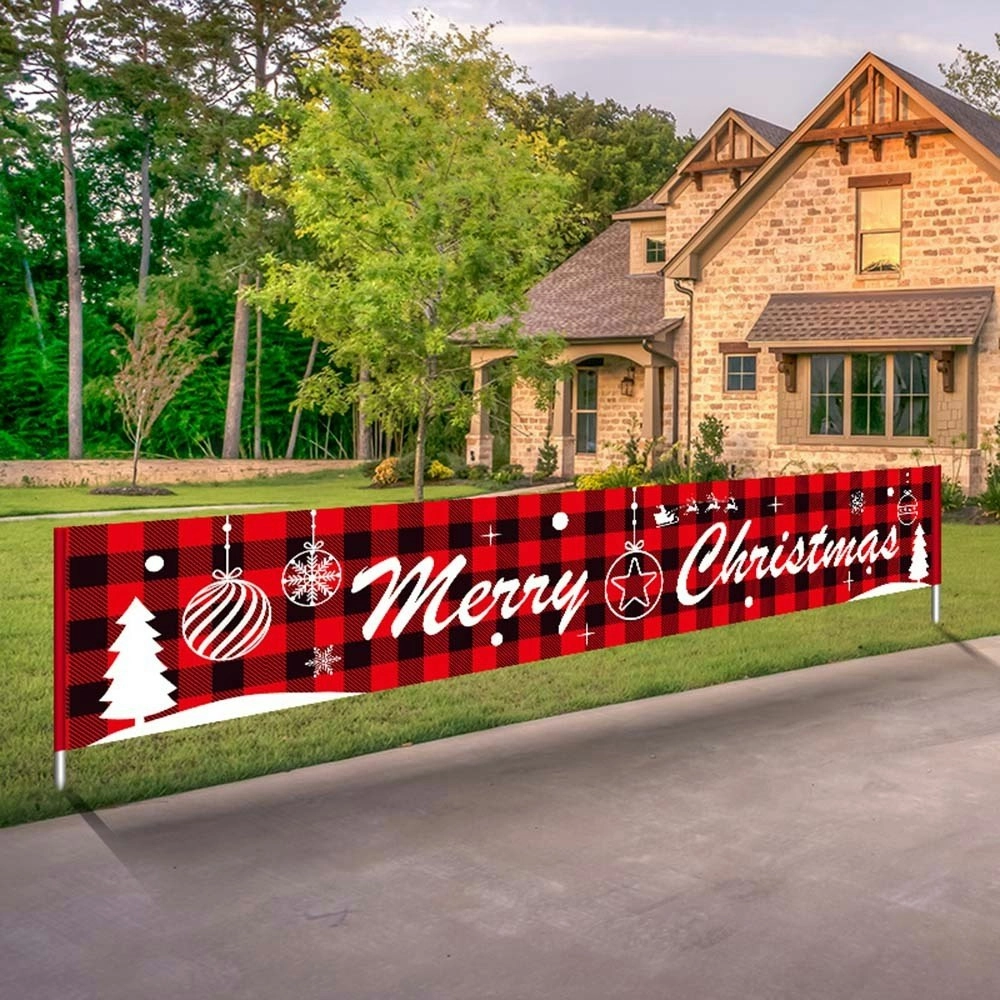 Merry Christmas Banner Christmas Bunting Banner Xmas Hanging Sign Hanging Decor