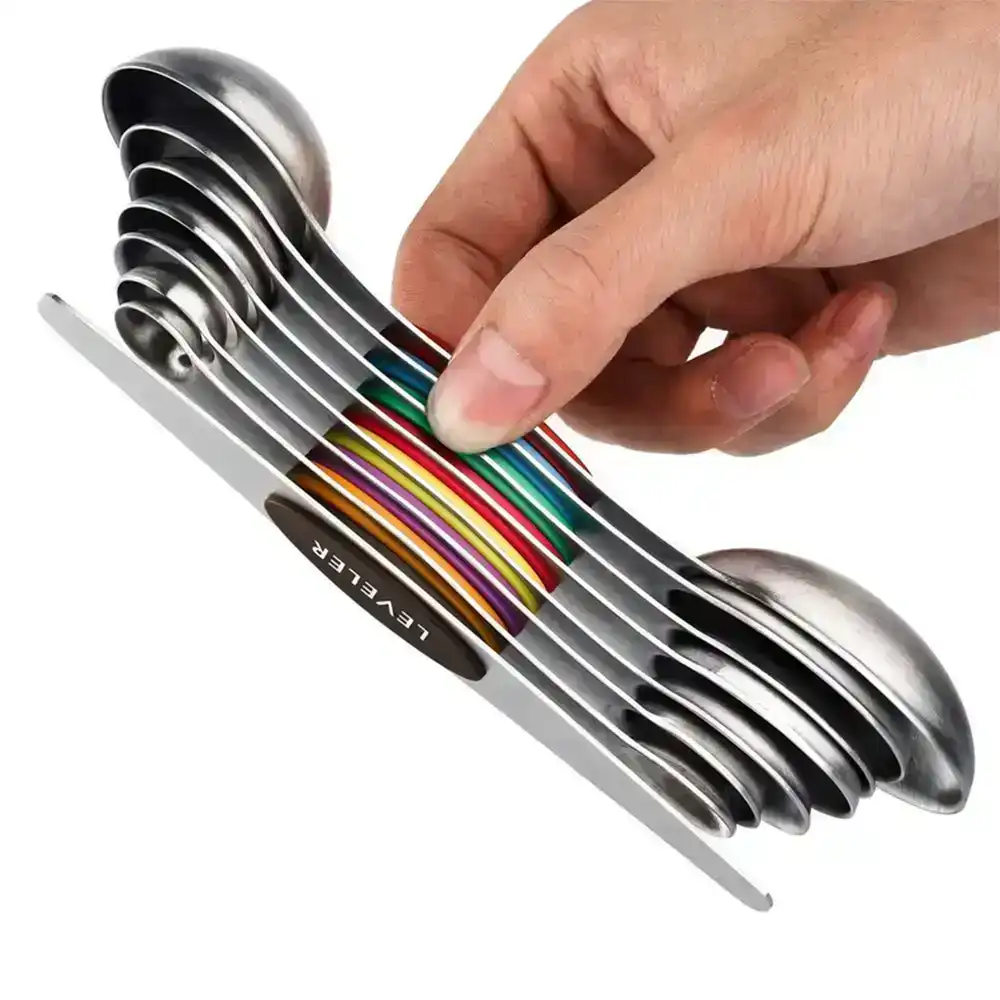 9 pack Magnetic double-headed baking tools stainless steel measuring spoons