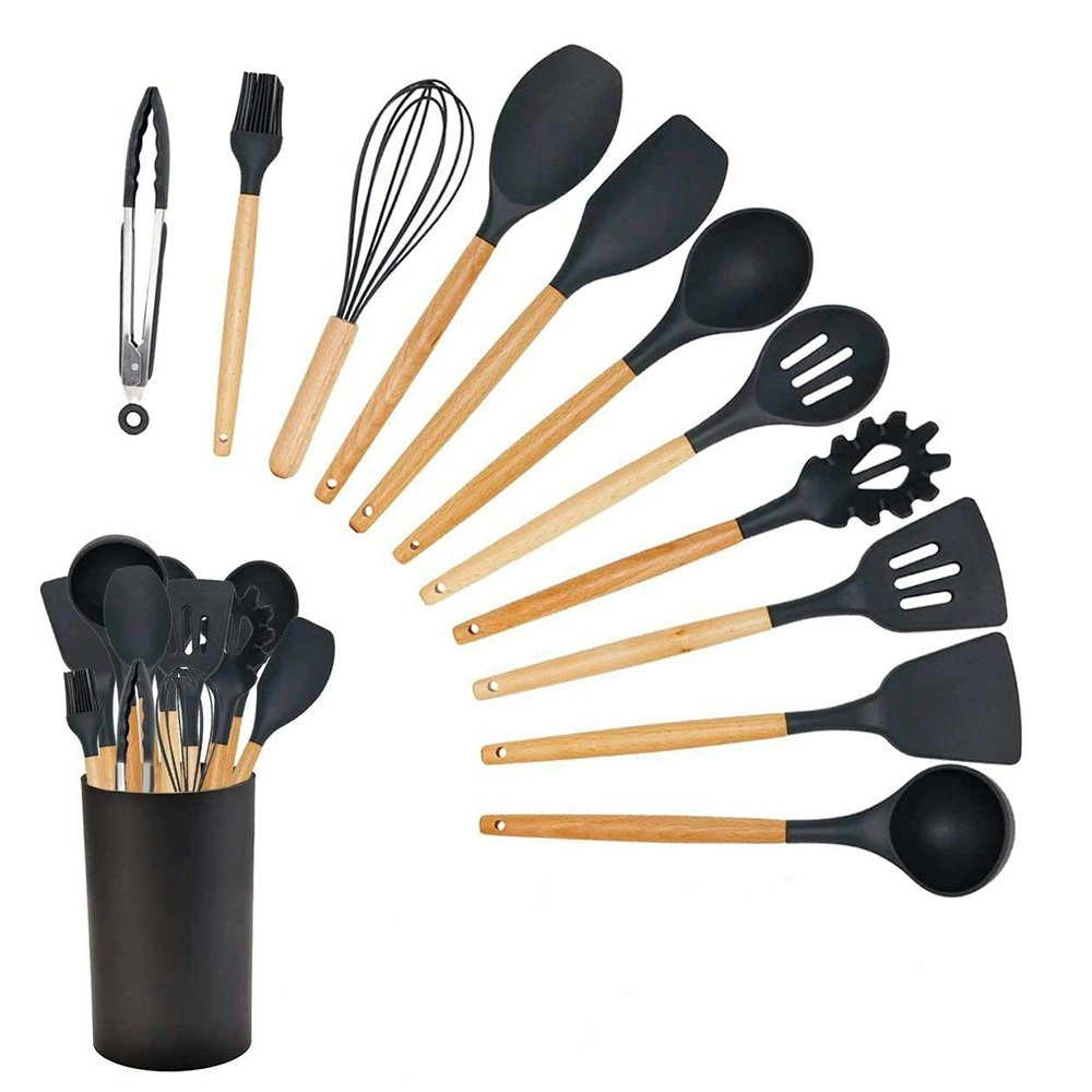 12 Pack Silicone Heat-Resistant Non-Stick Kitchen Utensils Cooking Tools