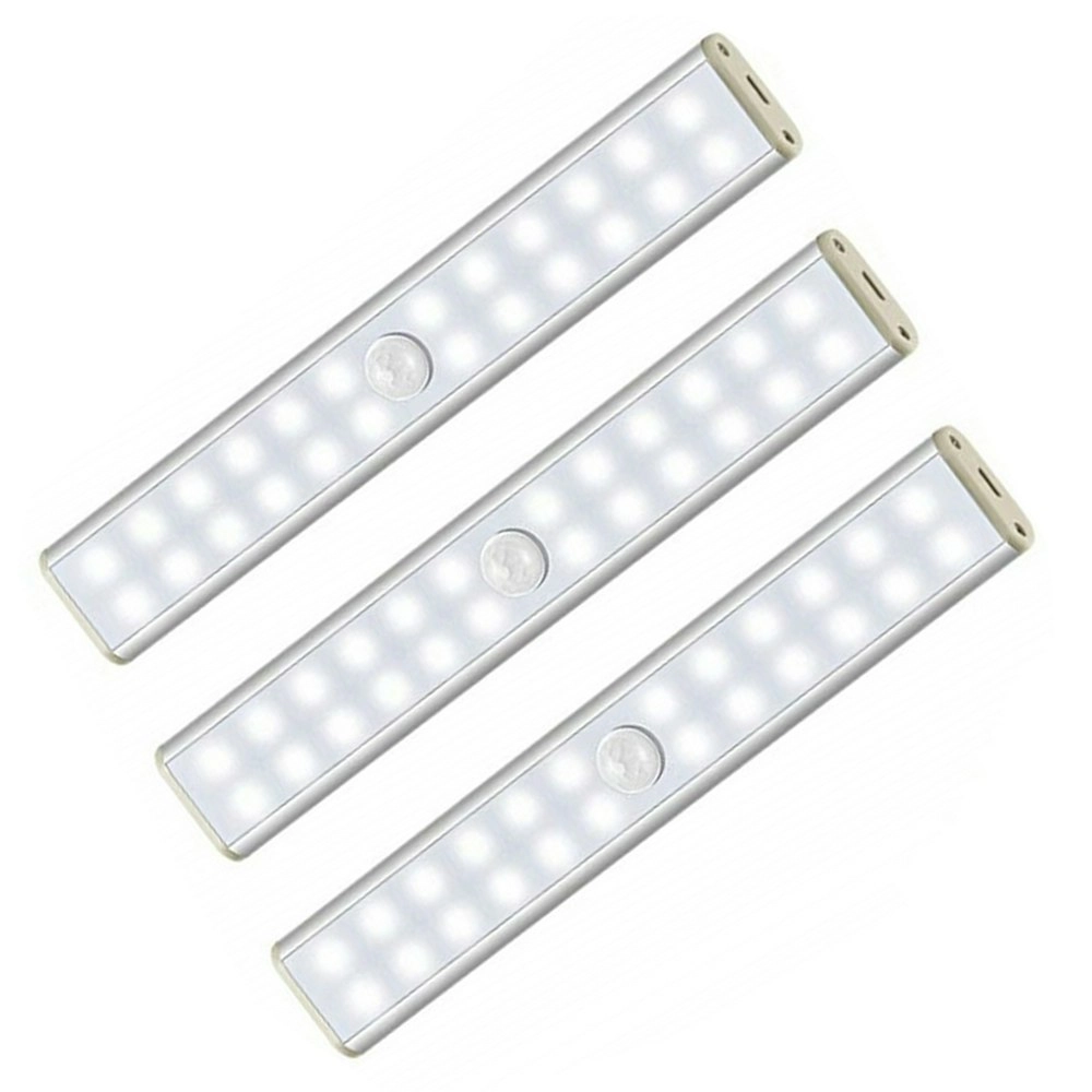 3 pack 24LEDS Closet Light USB Rechargeable Motion Sensor Light