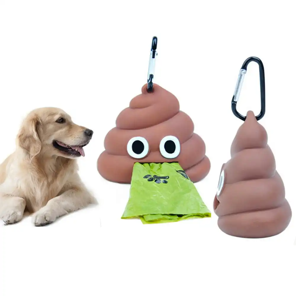 One Dog Poo Bag Holders with one roll of garbage bag