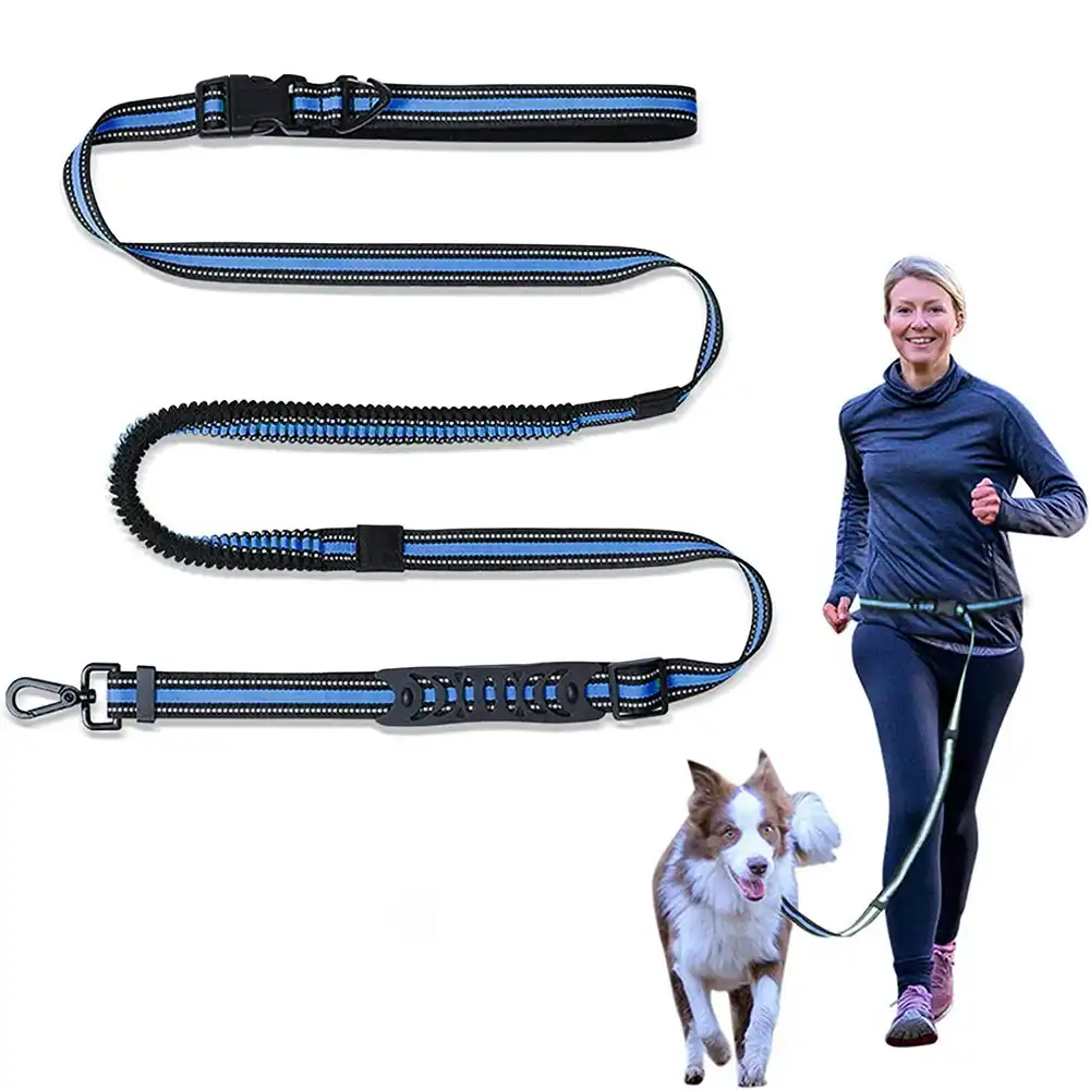 Reflective Dual-Purpose Adjustable Dog Leash Retractable Running Dog Leash